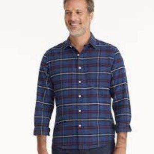 UnTUCKit Flannel Andes Shirt, Blue White & Red Windowpane Plaid, Size XL